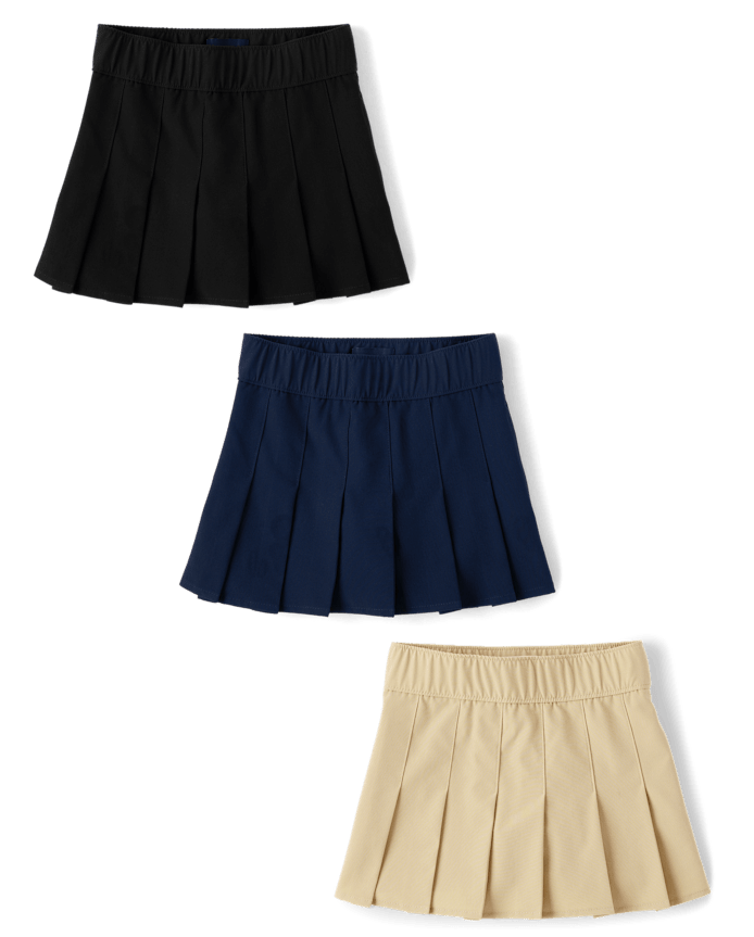 Girls Uniform Quick Dry Pleated Skort 3-Pack