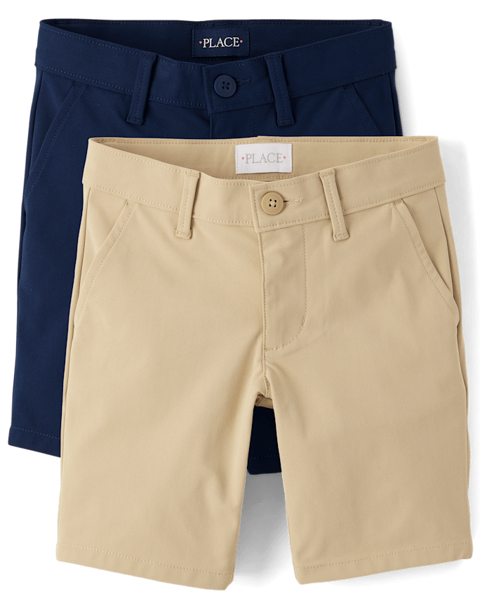 Girls Uniform Quick Dry Chino Shorts 2-Pack