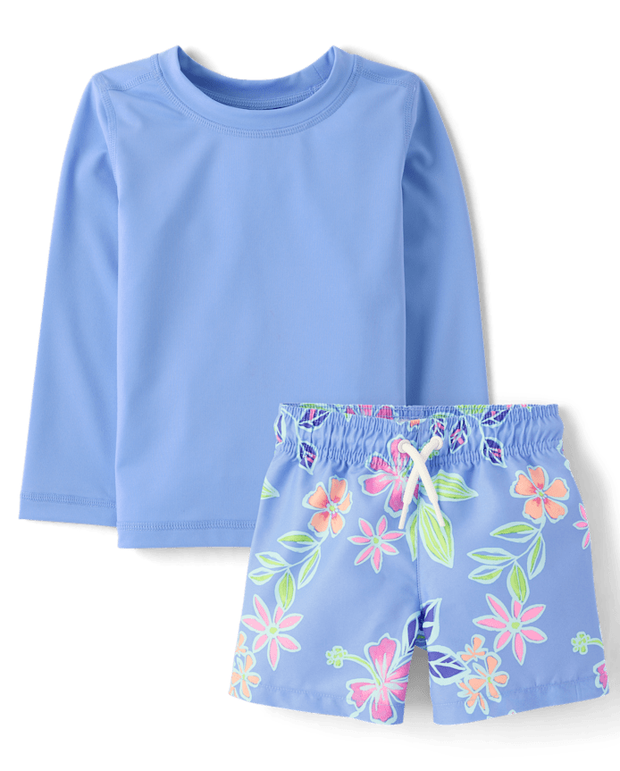 Baby And Toddler Boys Tropical Rashguard Swimsuit