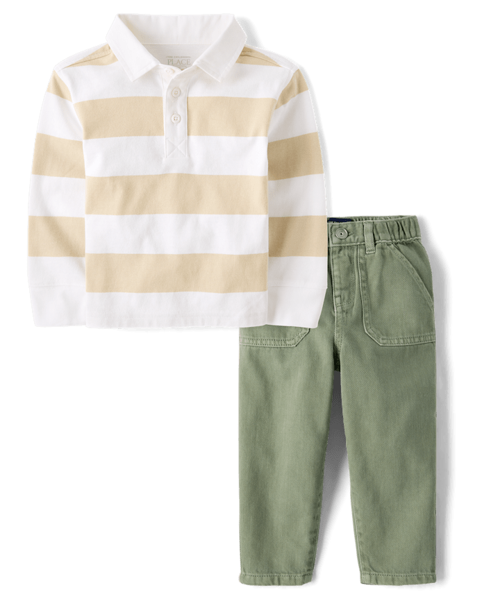 Baby And Toddler Boys Garment Dyed 2-Piece Outfit Set