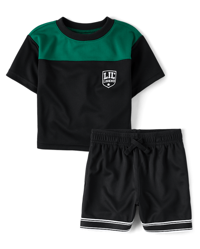 Baby And Toddler Boys Quick Dry Mesh 2-Piece Outfit Set