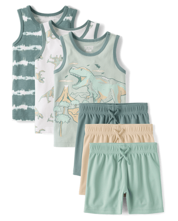Baby And Toddler Boys Dino 6-Piece Outfit Set