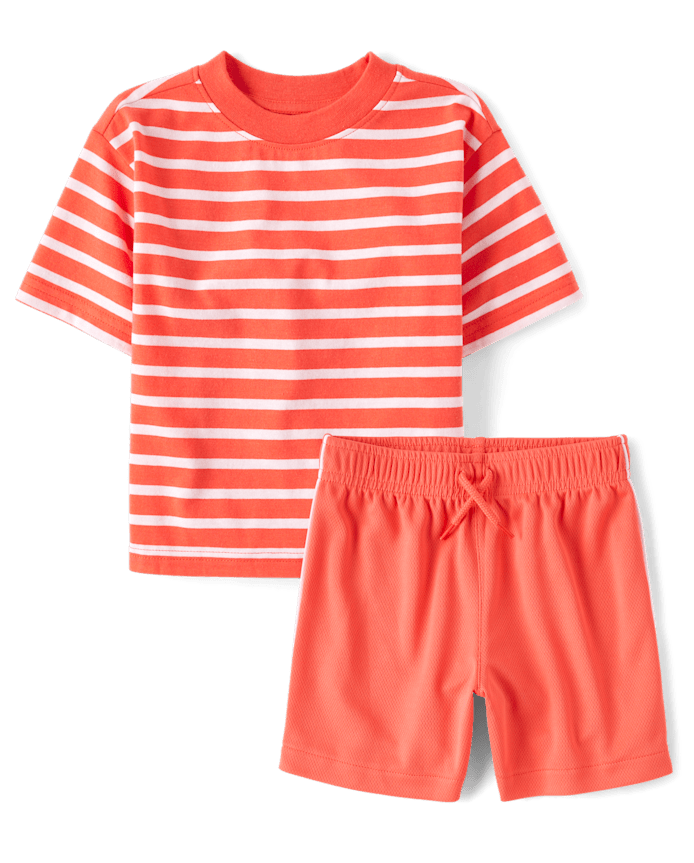 Baby And Toddler Boys Striped 2-Piece Outfit Set