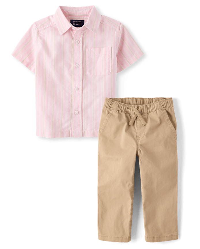 Baby And Toddler Boys Striped 2-Piece Outfit Set