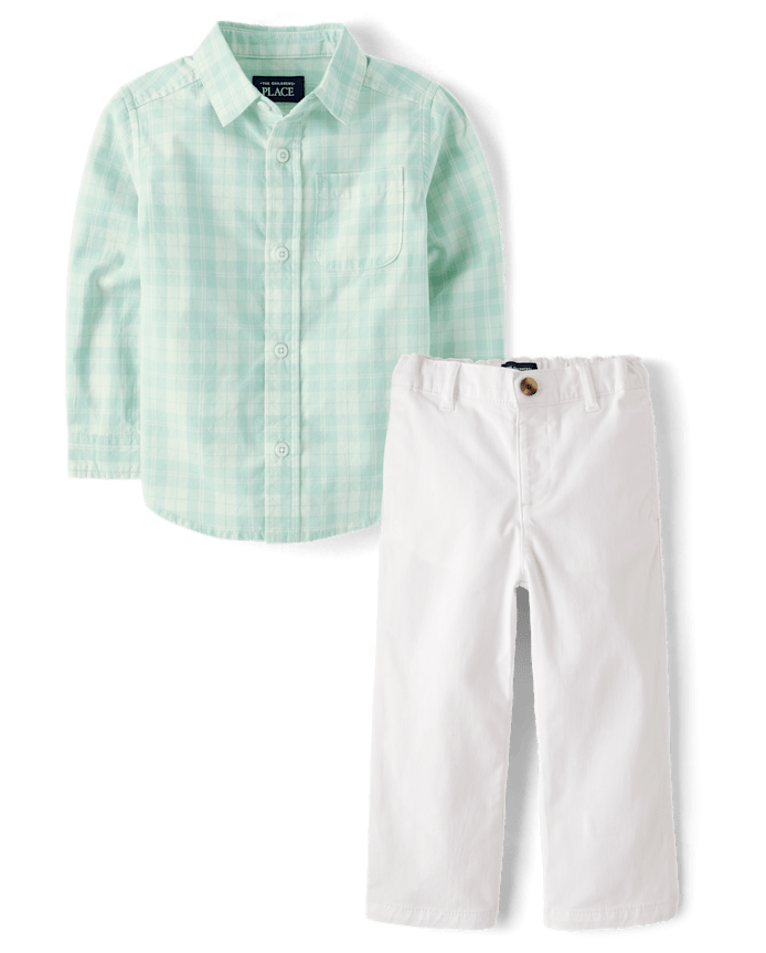 Baby And Toddler Boys Plaid 2-Piece Outfit Set