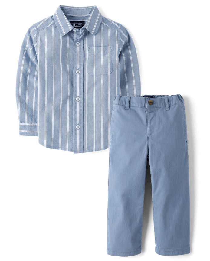 Baby And Toddler Boys Striped 2-Piece Outfit Set