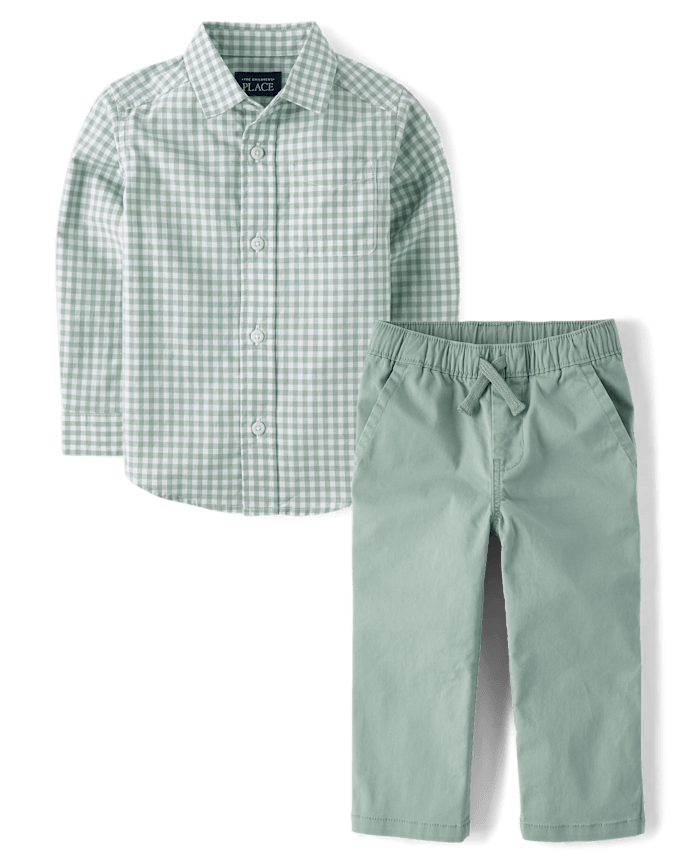 Baby And Toddler Boys Gingham 2-Piece Outfit Set