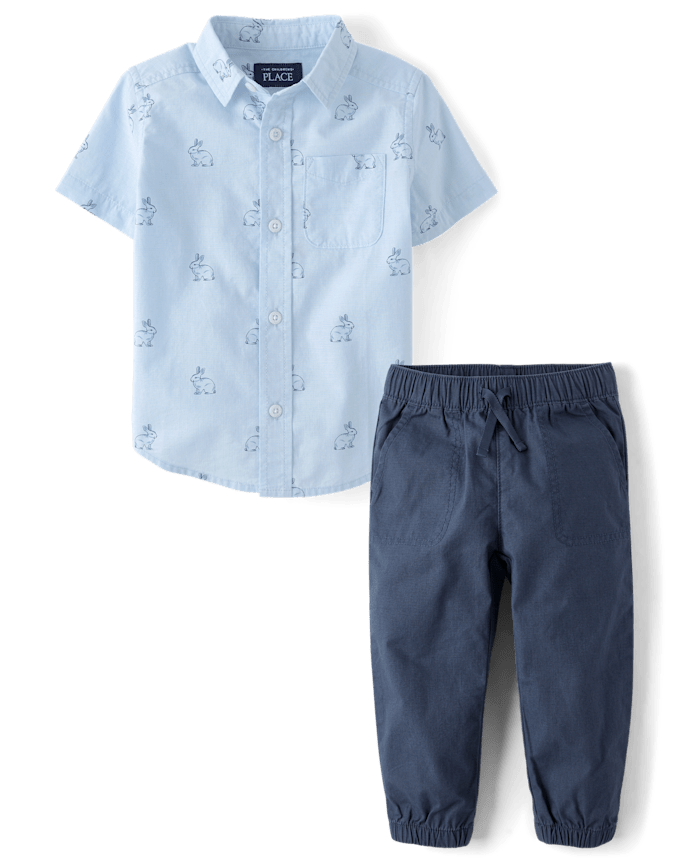 Baby And Toddler Boys Bunny 2-Piece Outfit Set