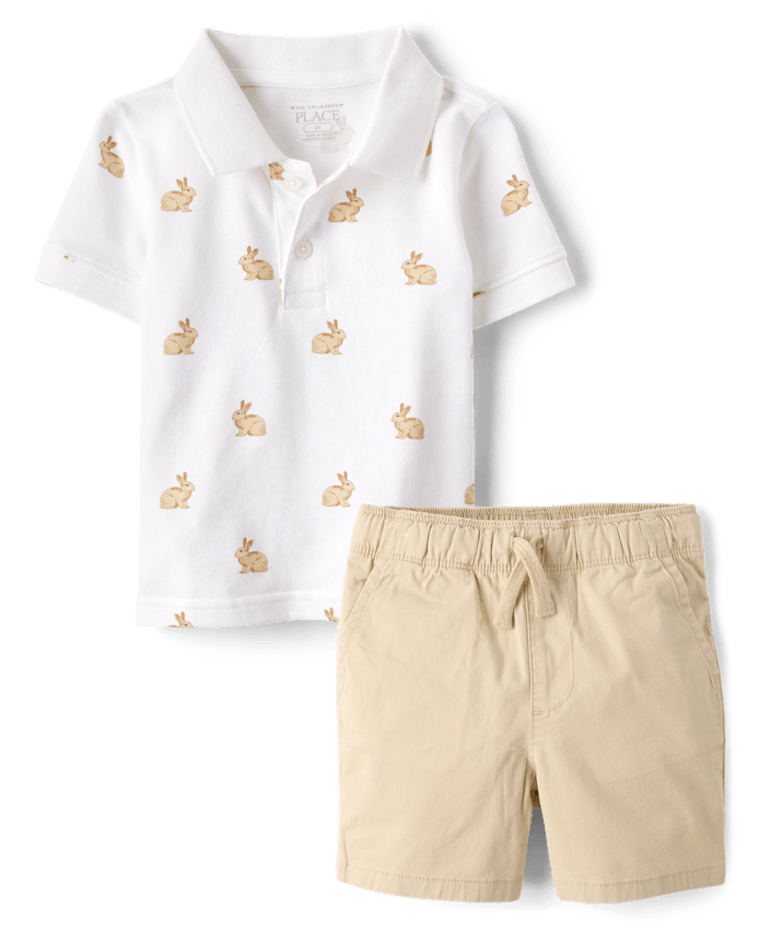 Baby And Toddler Boys Bunny 2-Piece Outfit Set