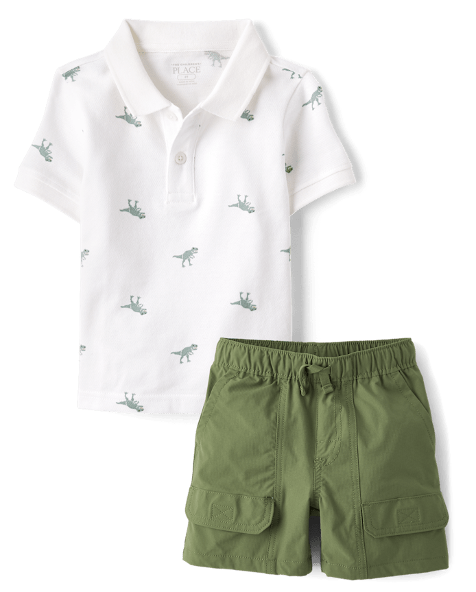 Baby And Toddler Boys Dino 2-Piece Outfit Set