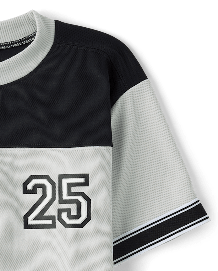 Boys Quick Dry Striped Hem 2-Piece Outfit Set