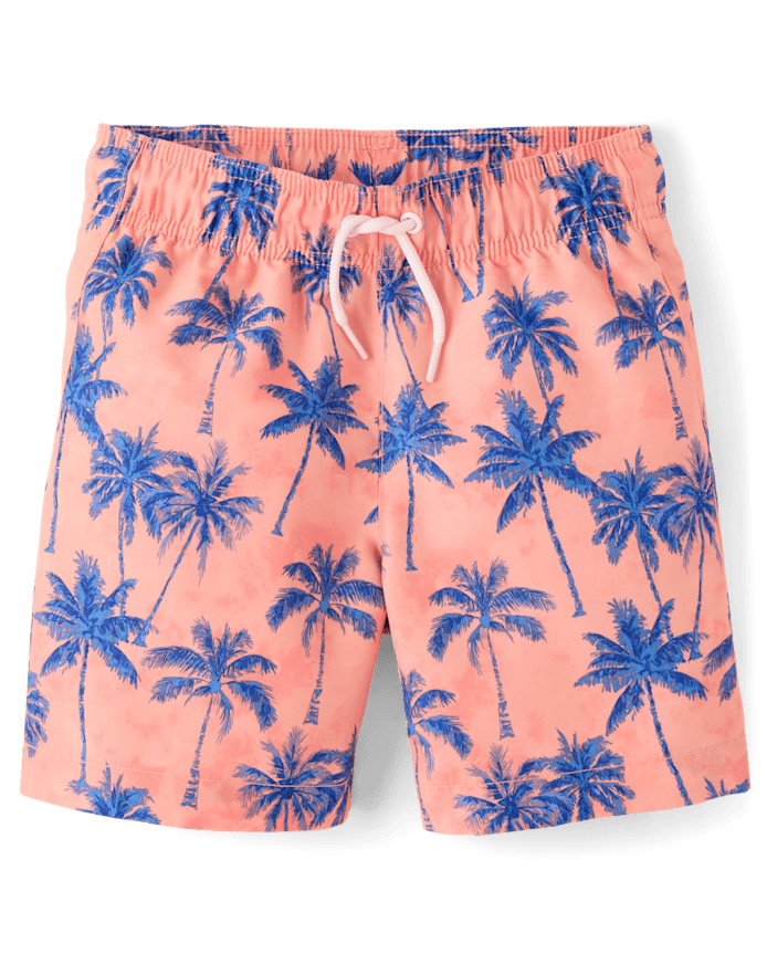 Boys Palm Tree Rashguard Swimsuit