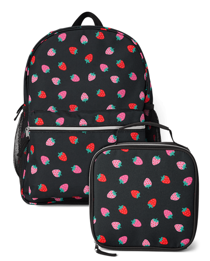 Girls Strawberry Backpack 2-Piece Set