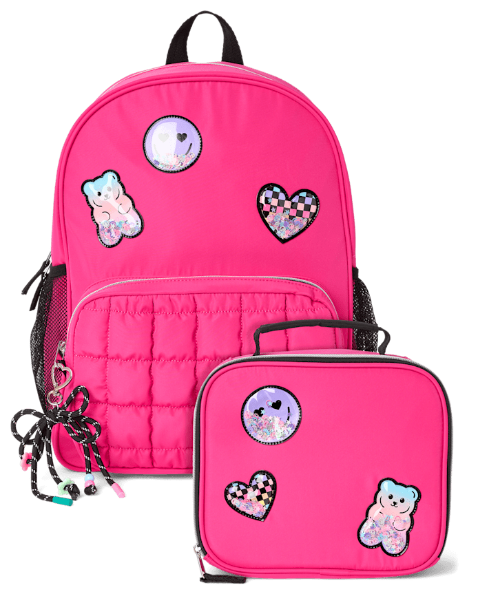 Girls Shakey Icon Patch Backpack 2-Piece Set