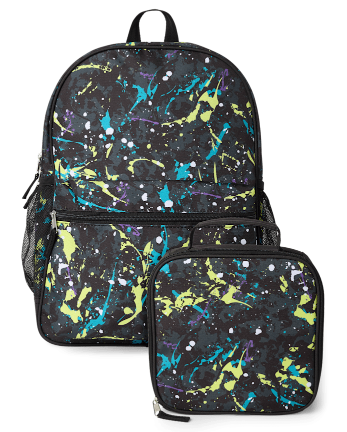 Boys Paint Splatter Backpack 2-Piece Set