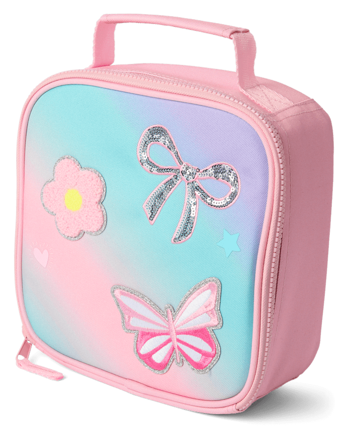 Toddler Girls Ombre Embroidered Patch Backpack 2-Piece Set