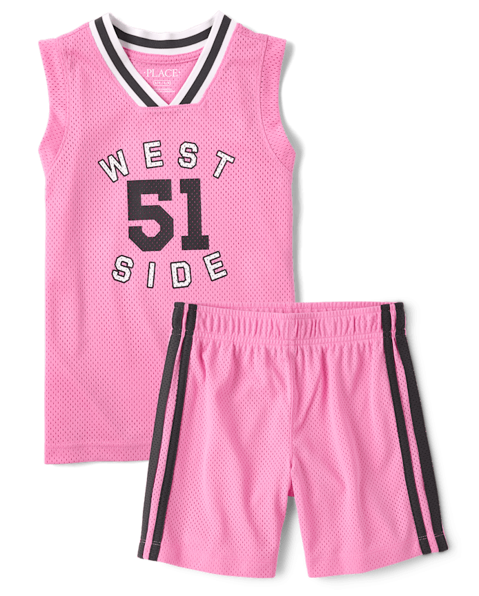 Kids Quick Dry Varsity Mesh 2-Piece Outfit Set