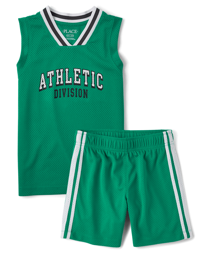Kids Quick Dry Athletic Division Varsity Mesh 2-Piece Outfit Set