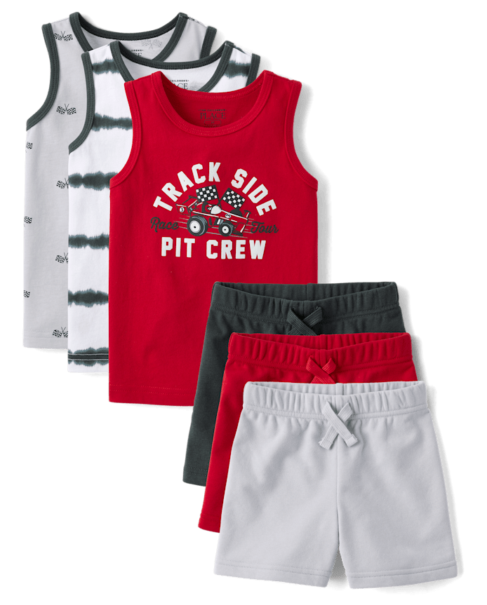 Baby And Toddler Boys Racecar 6-Piece Outfit Set
