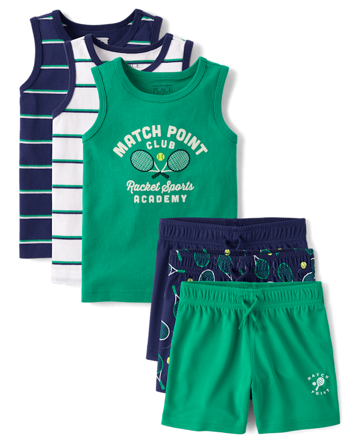 Baby And Toddler Boys Tennis 6-Piece Outfit Set