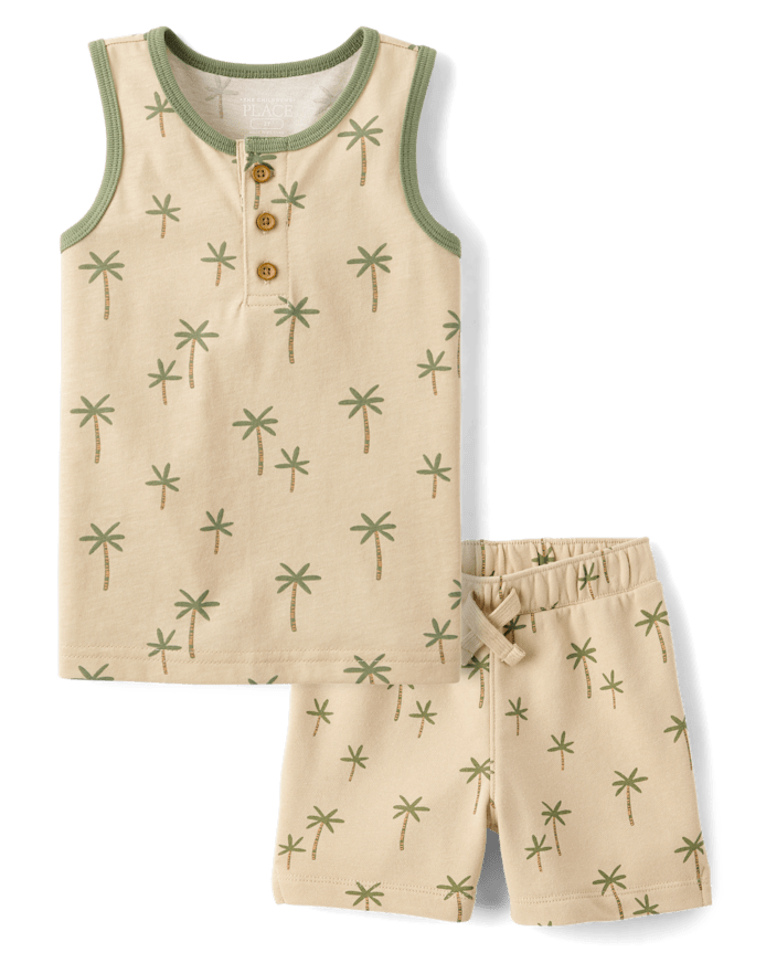Baby And Toddler Boys Palm Tree 2-Piece Outfit Set