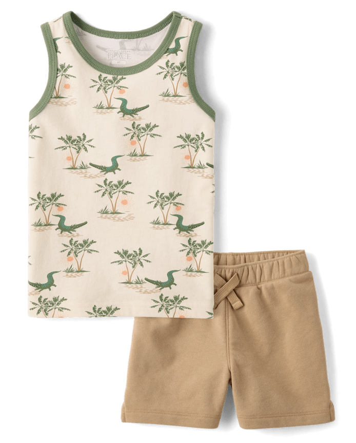 Baby And Toddler Boys Crocodile 2-Piece Outfit Set