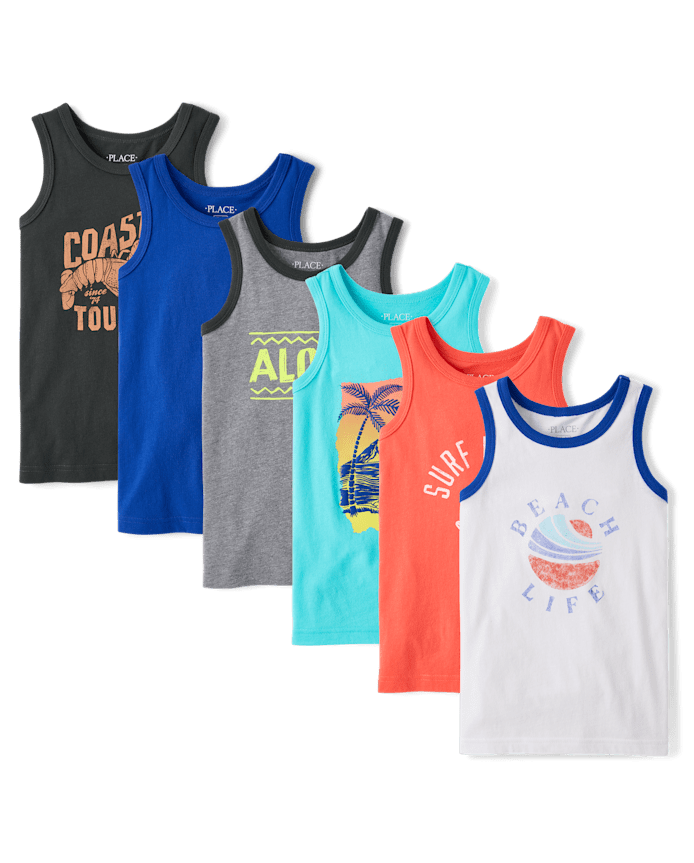 Boys Graphic Tank Top 6-Pack
