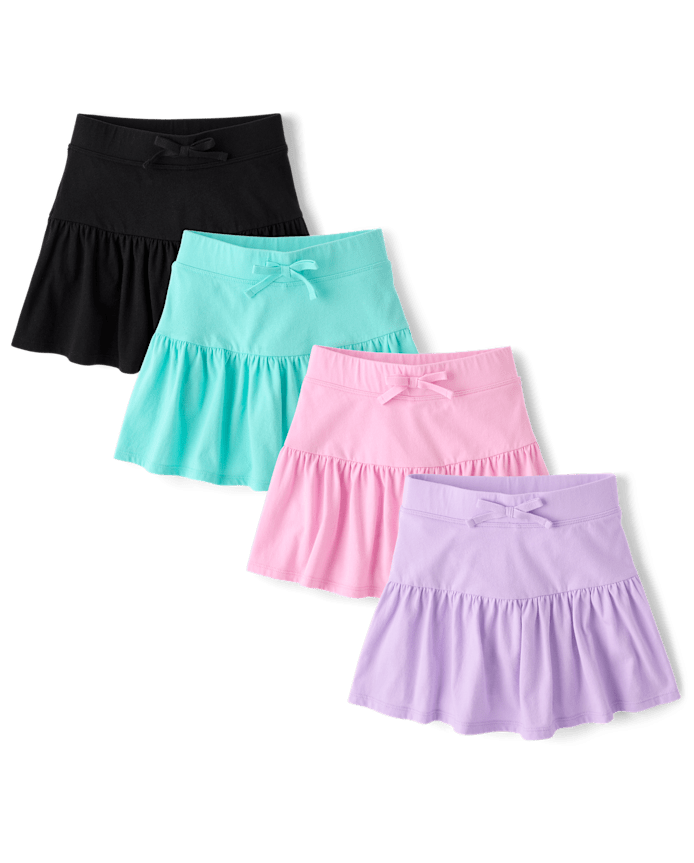 Girls Tiered Skort 4-Pack