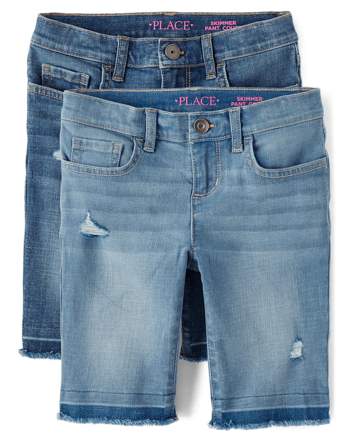 Girls Skimmer Jean Shorts 2-Pack