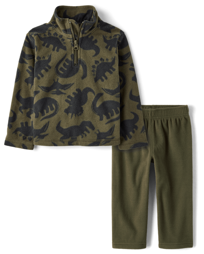 Toddler Boys Dino Microfleece 2-Piece Outfit Set