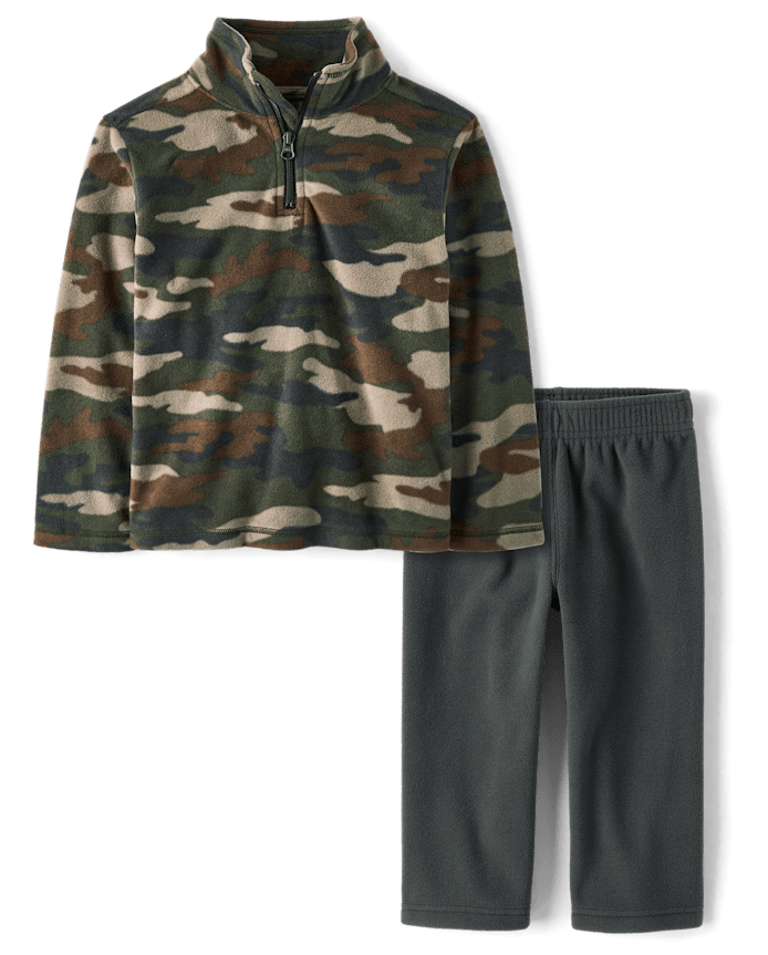 Toddler Boys Camo Microfleece 2-Piece Outfit Set