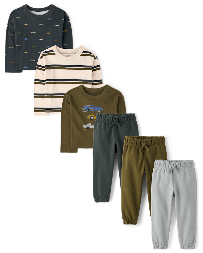 Toddler Boys Print 6-Piece Outfit Set
