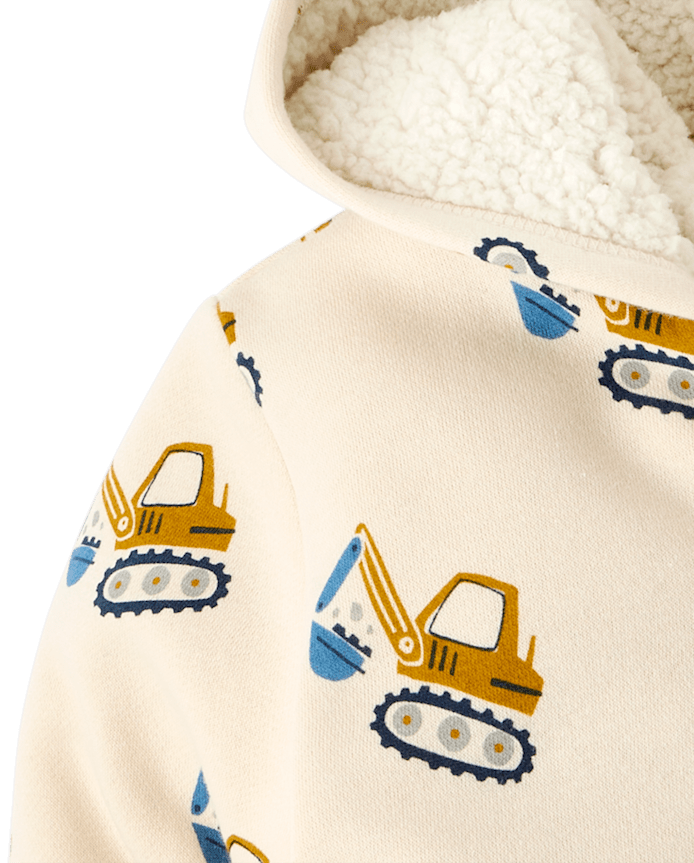 Baby And Toddler Boys Construction Vehicle Premium Fleece 2-Piece Outfit Set