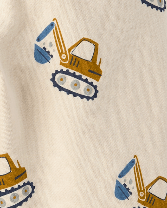 Baby And Toddler Boys Construction Vehicle Premium Fleece 2-Piece Outfit Set