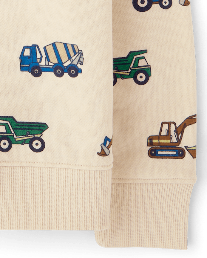 Toddler Boys Construction Vehicle Premium Fleece 2-Piece Outfit Set