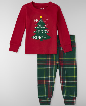 Unisex Baby And Toddler Matching Family Holly Jolly Snug Fit Cotton Pajamas
