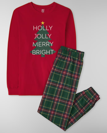 Unisex Adult Matching Family Holly Jolly Cotton Pajamas