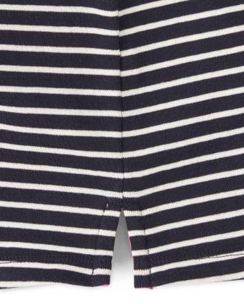 Girls Striped Top - Playful Poppies