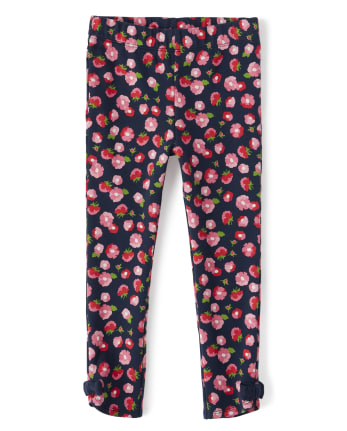 Girls Floral Print Bow Knit Leggings - Playful Poppies | Gymboree - TIDAL