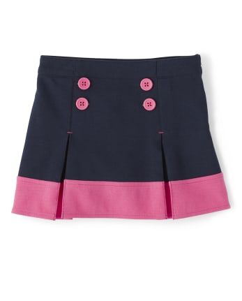 Girls Ponte Skort - Playful Poppies