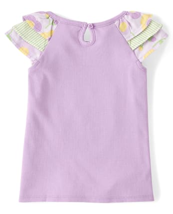 Girls Embroidered Ruffle Top - Pocketful Of Posies