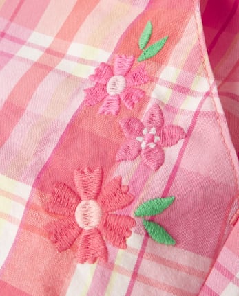 Short à carreaux brodés pour filles - Fairy Blossom