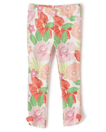 Girls Floral Bow Leggings - Fairy Blossom