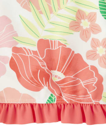 Girls Floral Rashguard Swimsuit - Fairy Blossom