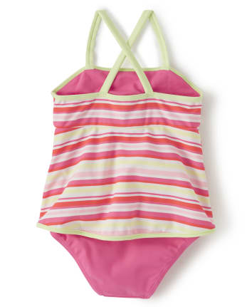 Girls Striped One Piece Swimsuit - Fairy Blossom