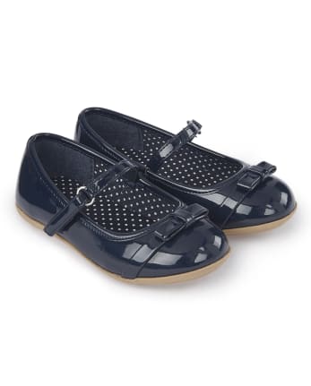 Girls Bow Ballet Flats - Playful Poppies