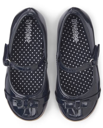 Girls Bow Ballet Flats - Playful Poppies
