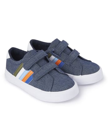 Baskets basses rayées pour garçons - Baleine Hello There