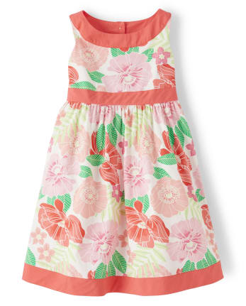 Girls Sleeveless Floral Print Poplin Dress - Fairy Blossom | Gymboree ...