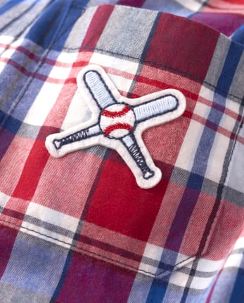 Boys Plaid Button Up Shirt - Opening Day